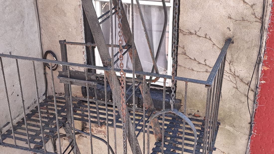 Drone field photograph, plate 024, 2026-02-04, New Jersey fire escape inspection by Oyster Fire Escape Inspections