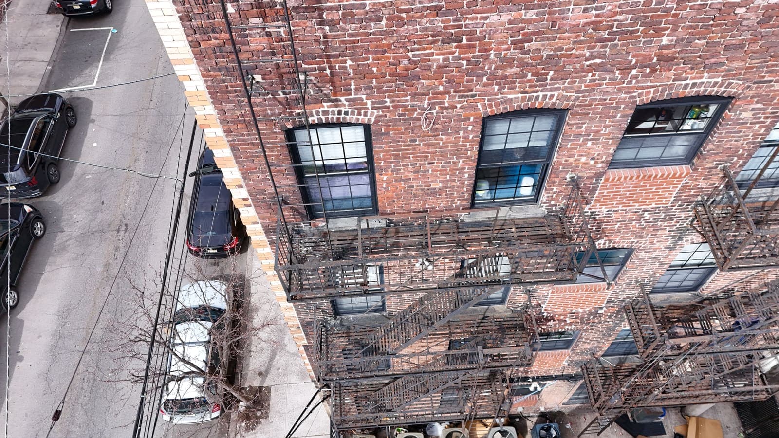 Drone field photograph, plate 069, 2026-03-18, New Jersey fire escape inspection by Oyster Fire Escape Inspections